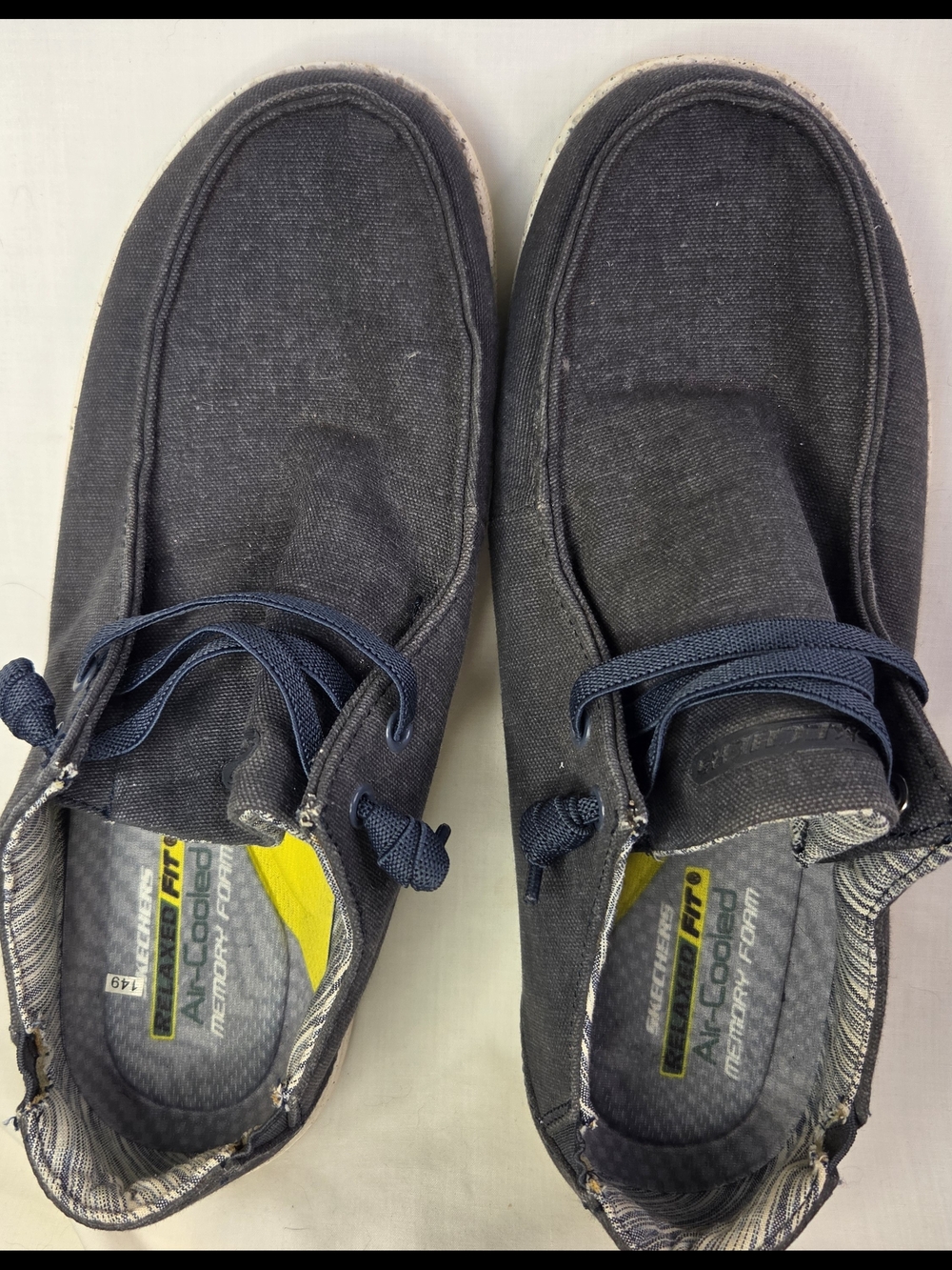 Skechers Men’s Black Canvas Slip-On Lace-Up Athletic Shoes